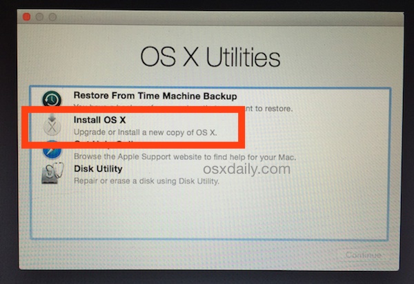 how long for os x yosemite to install
